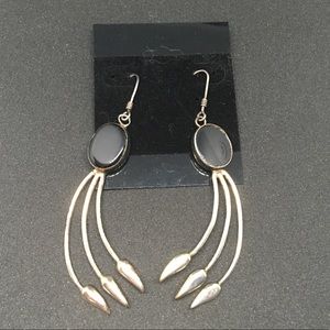 Vintage sterling silver circle & arrow earrings